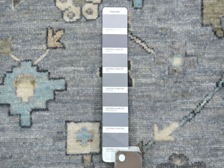 9'0" x 12'0" New Hand Knotted Grey Wool Rectangle Oriental Rug - MOA10271451