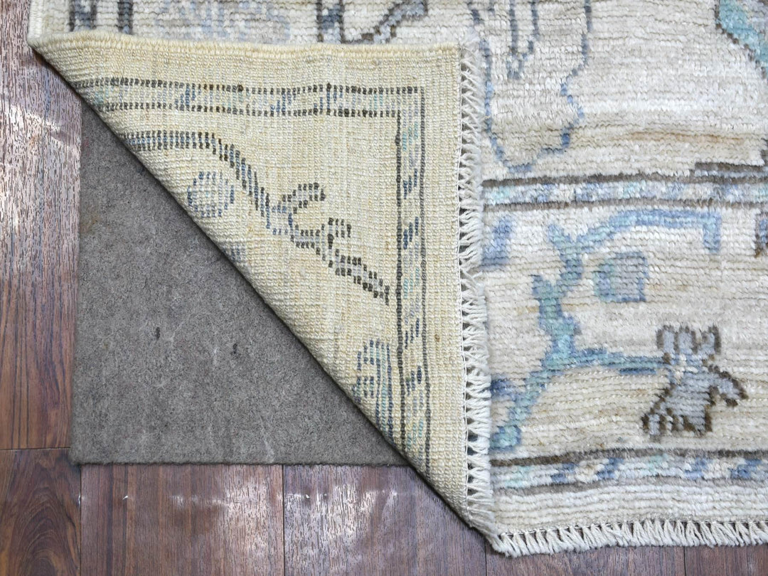4'1" x 5'10" New Hand Knotted Grey Wool Rectangle Oriental Rug - MOA10271464