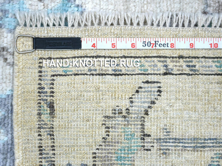 4'1" x 5'10" New Hand Knotted Grey Wool Rectangle Oriental Rug - MOA10271464