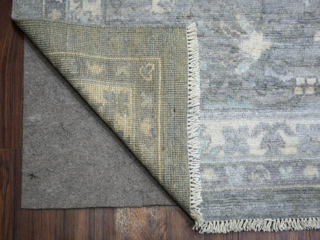 12'0" x 15'2" New Hand Knotted Grey Wool Rectangle Oriental Rug - MOA10271479