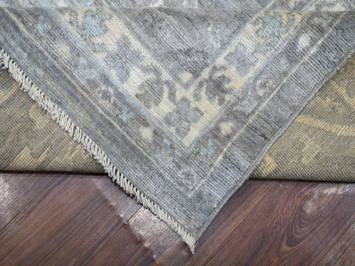 12'0" x 15'2" New Hand Knotted Grey Wool Rectangle Oriental Rug - MOA10271479
