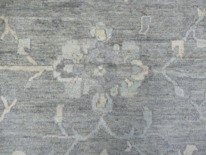 12'0" x 15'2" New Hand Knotted Grey Wool Rectangle Oriental Rug - MOA10271479