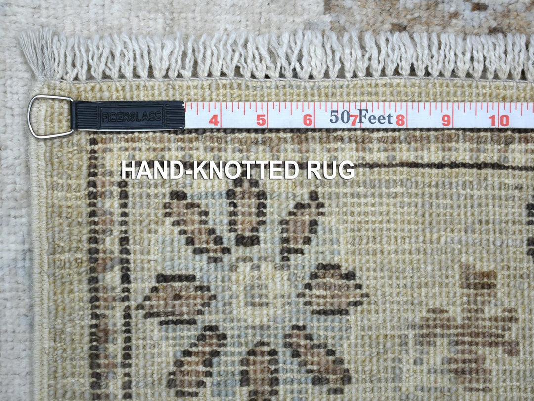 2'10" x 13'9" New Hand Knotted Grey Wool Runner Oriental Rug - MOA10271499