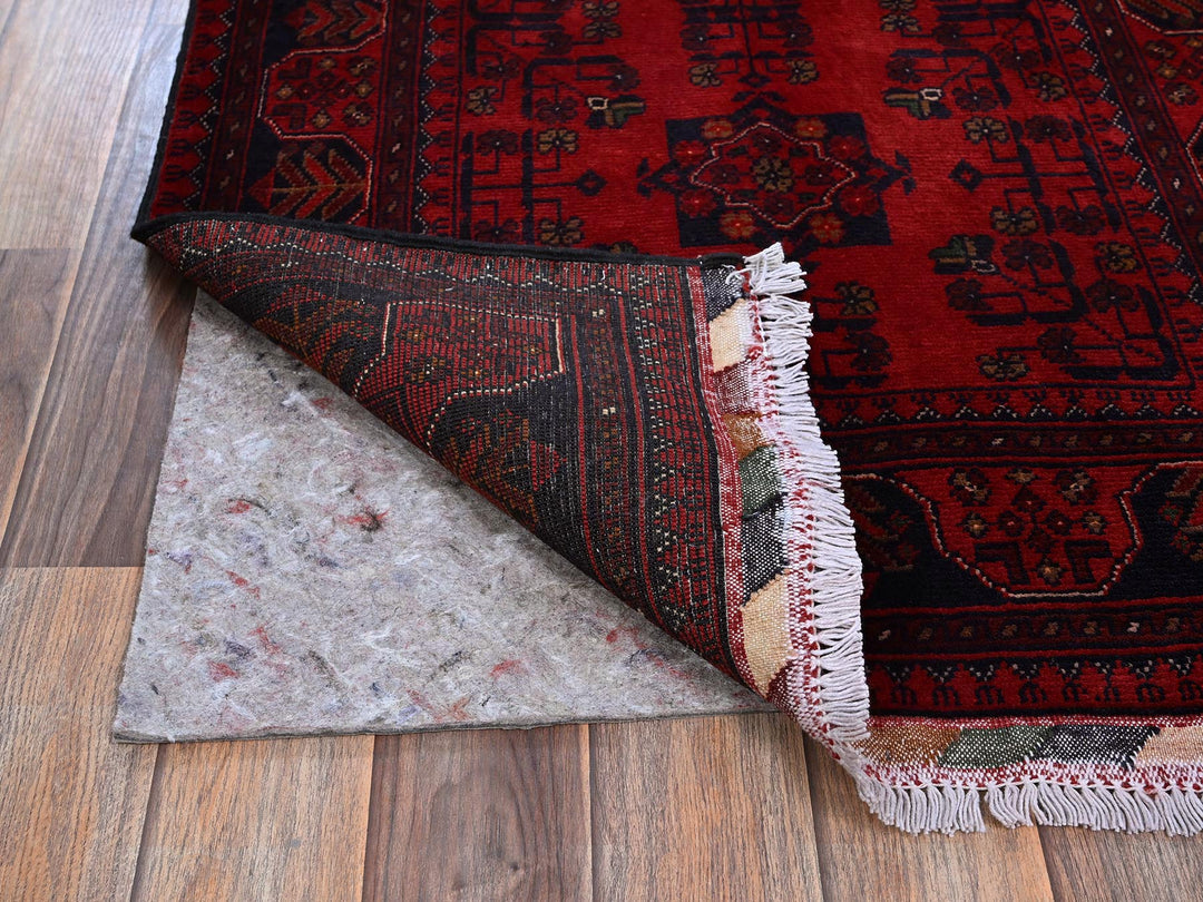 2'7" x 3'9" New Hand Knotted Red Wool Rectangle Oriental Rug - MOA102714