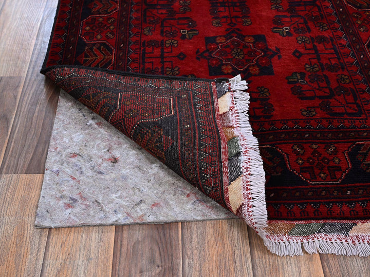 2'7" x 3'9" New Hand Knotted Red Wool Rectangle Oriental Rug - MOA102714