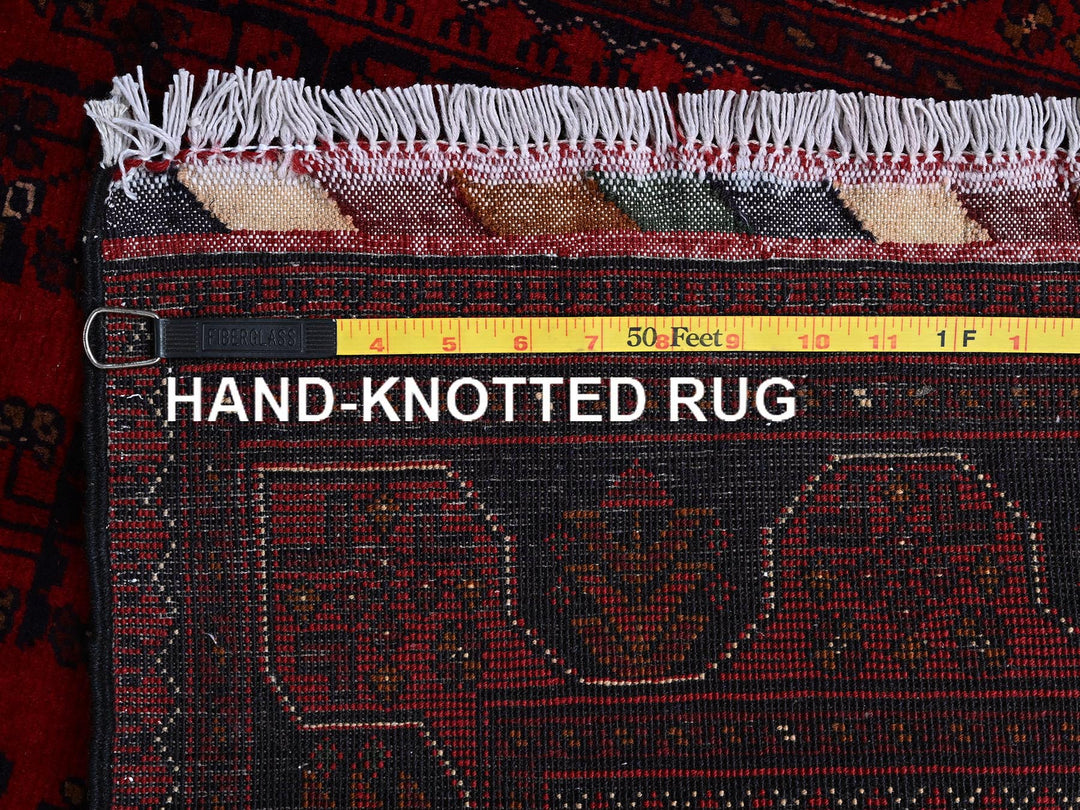 2'7" x 3'9" New Hand Knotted Red Wool Rectangle Oriental Rug - MOA102714