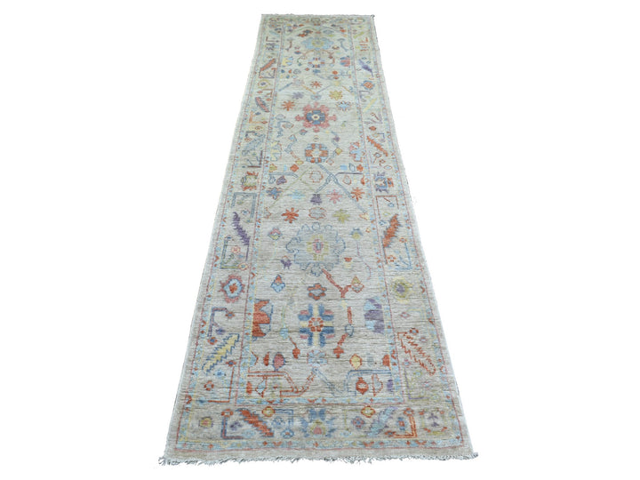 2'8" x 11'4" New Hand Knotted Beige Wool Runner Oriental Rug - MOA10271503