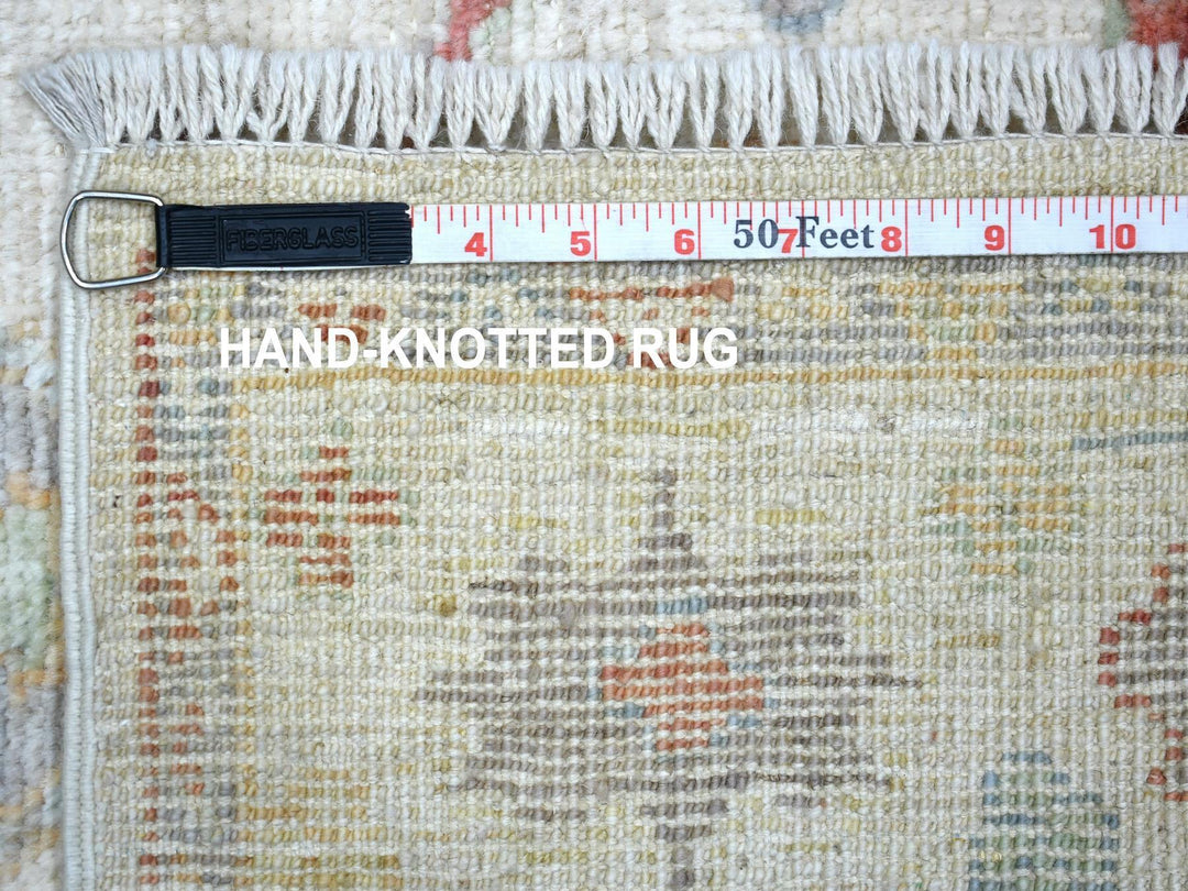 3'0" x 11'8" New Hand Knotted Ivory Wool Runner Oriental Rug - MOA10271508