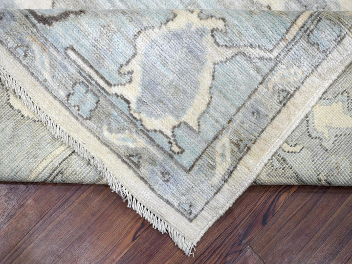 8'0" x 9'9" New Hand Knotted Ivory Wool Rectangle Oriental Rug - MOA10271520