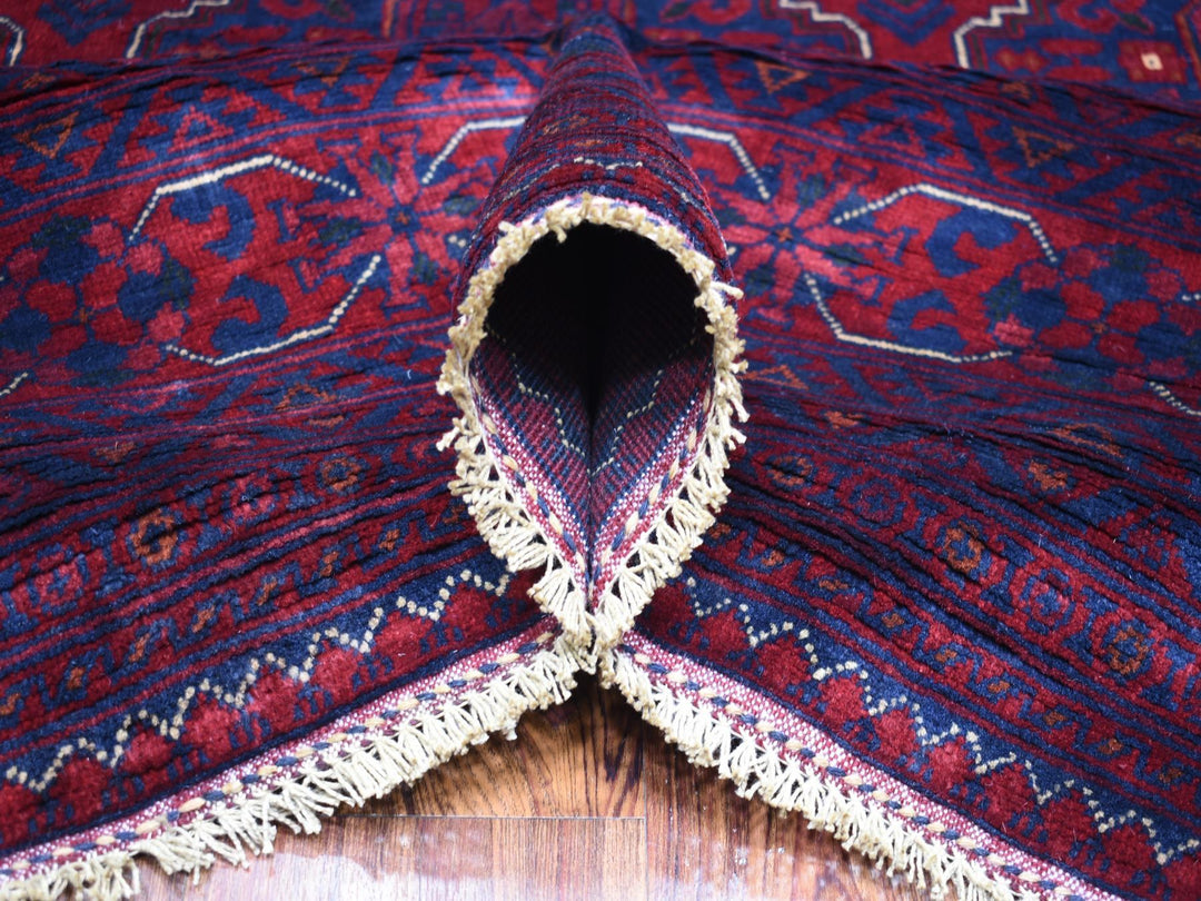 9'8" x 13'1" New Hand Knotted Red Wool Rectangle Oriental Rug - MOA10271538