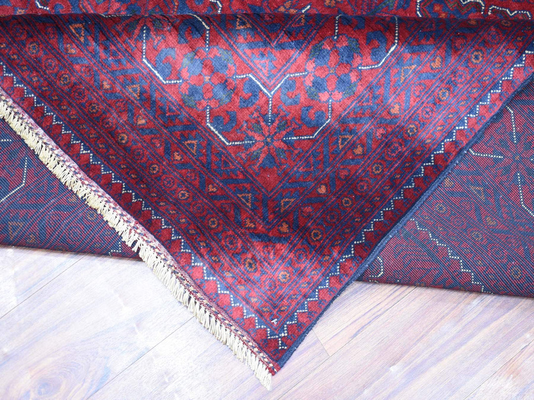 9'8" x 13'1" New Hand Knotted Red Wool Rectangle Oriental Rug - MOA10271538