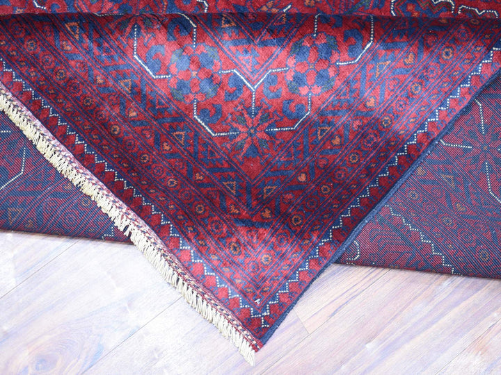 9'8" x 13'1" New Hand Knotted Red Wool Rectangle Oriental Rug - MOA10271538