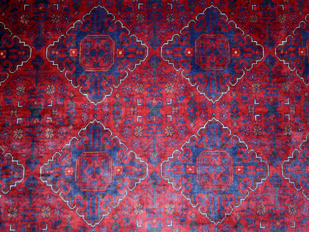 9'8" x 13'1" New Hand Knotted Red Wool Rectangle Oriental Rug - MOA10271538