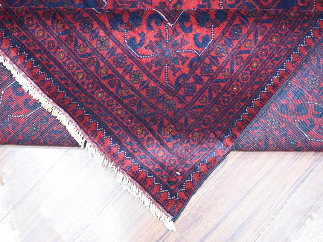 9'7" x 12'9" New Hand Knotted Red Wool Rectangle Oriental Rug - MOA10271539