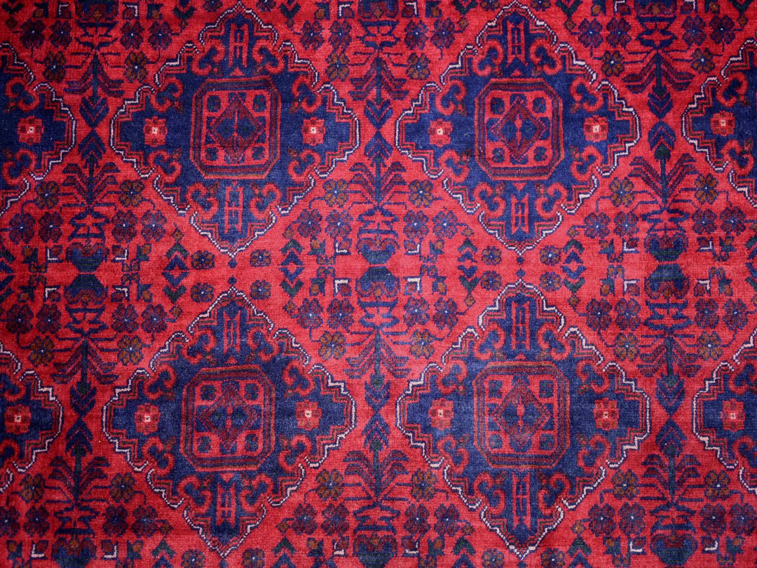 9'7" x 12'9" New Hand Knotted Red Wool Rectangle Oriental Rug - MOA10271539
