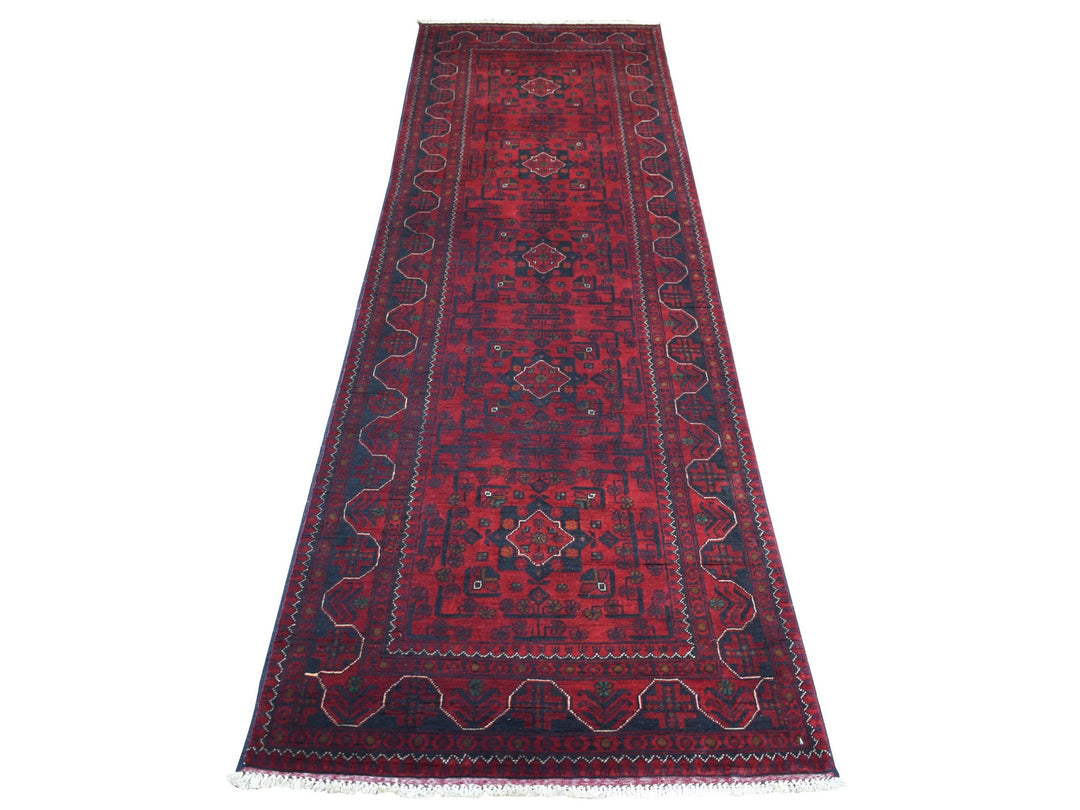 3'0" x 9'6" New Hand Knotted Red Wool Runner Oriental Rug - MOA10271541