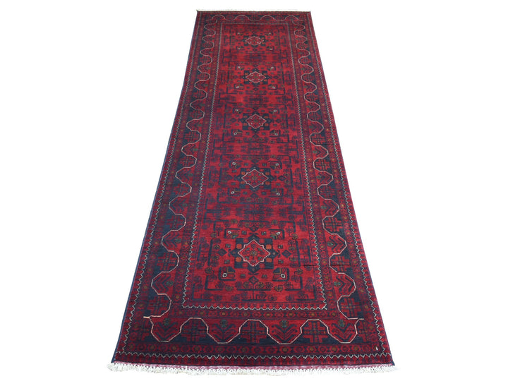 3'0" x 9'6" New Hand Knotted Red Wool Runner Oriental Rug - MOA10271541