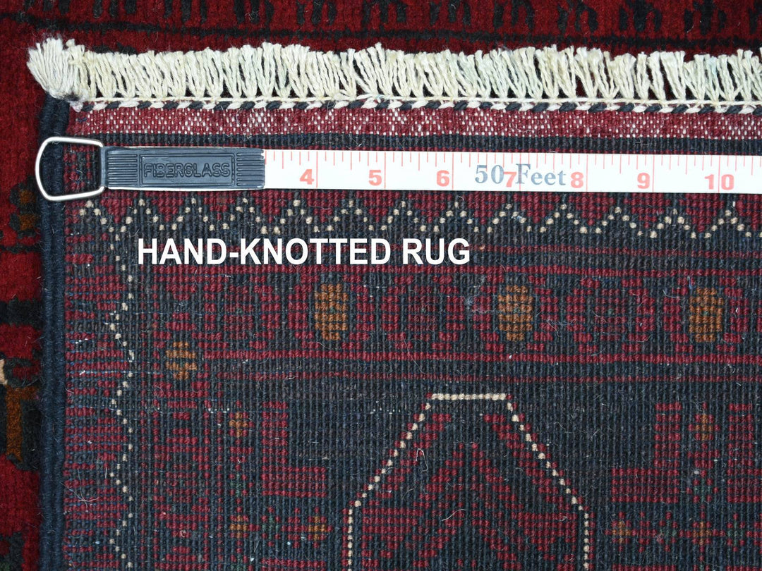 3'0" x 9'6" New Hand Knotted Red Wool Runner Oriental Rug - MOA10271541