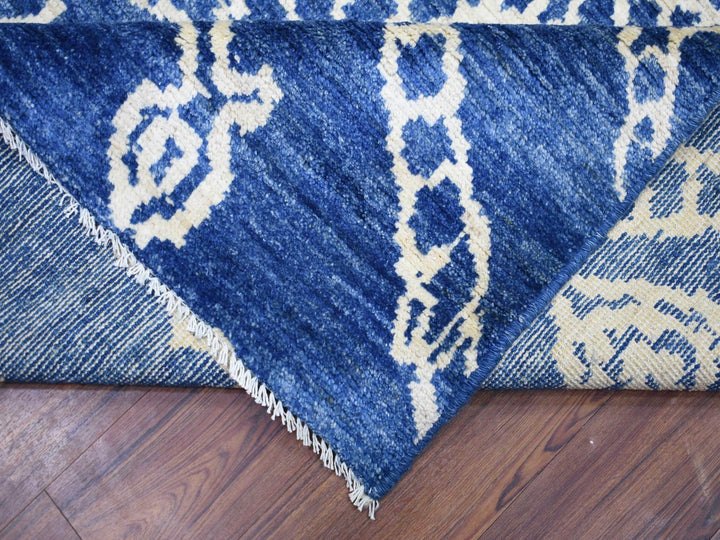 8'10" x 11'5" New Hand Knotted Blue Wool Rectangle Oriental Rug - MOA10271546
