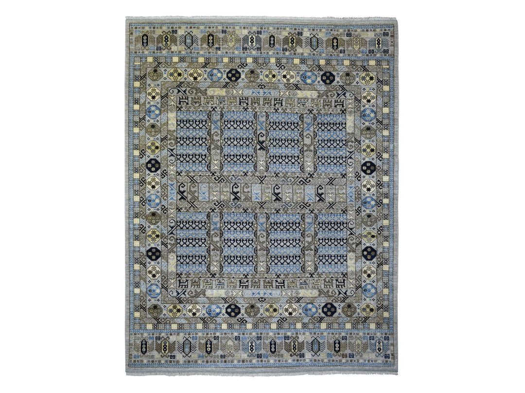 8'3" x 10'0" New Hand Knotted Grey Wool Rectangle Oriental Rug - MOA10271549