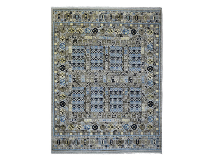 8'3" x 10'0" New Hand Knotted Grey Wool Rectangle Oriental Rug - MOA10271549