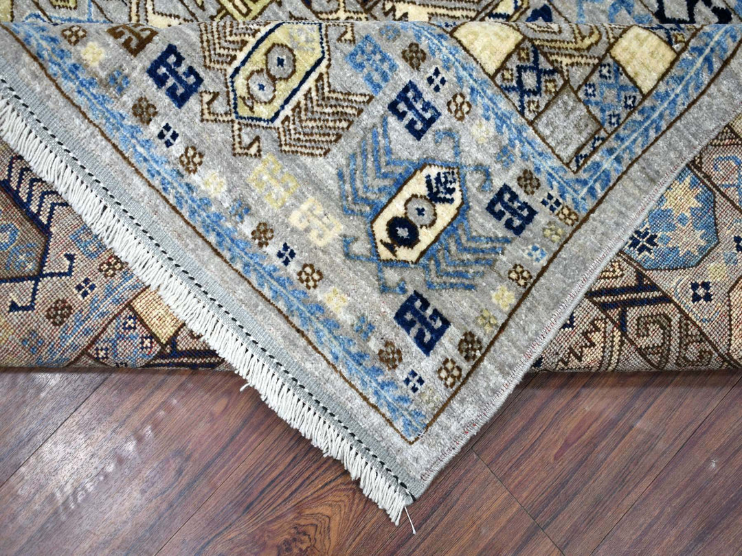 8'3" x 10'0" New Hand Knotted Grey Wool Rectangle Oriental Rug - MOA10271549