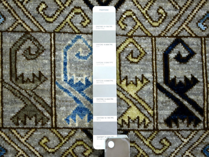8'3" x 10'0" New Hand Knotted Grey Wool Rectangle Oriental Rug - MOA10271549