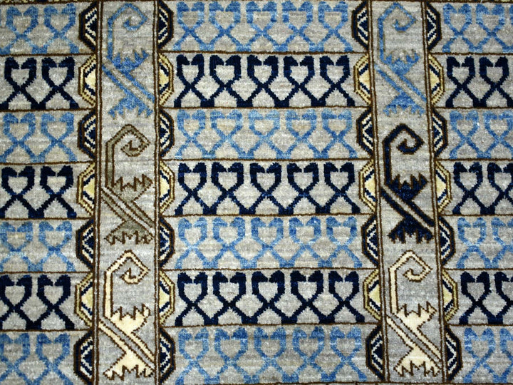 8'3" x 10'0" New Hand Knotted Grey Wool Rectangle Oriental Rug - MOA10271549