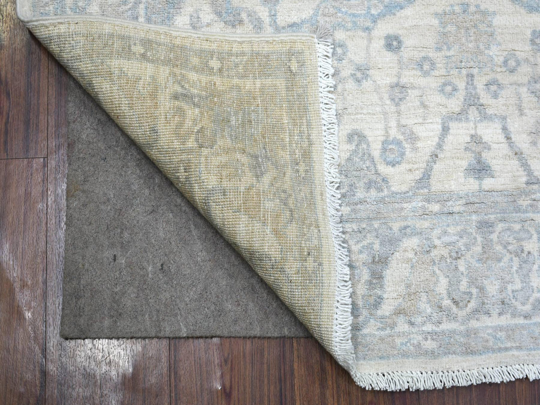 3'9" x 6'0" New Hand Knotted Ivory Wool Rectangle Oriental Rug - MOA10271566
