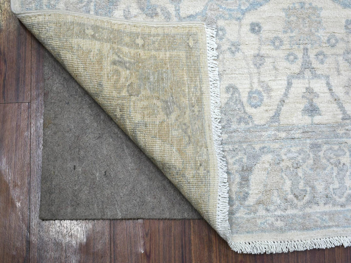 3'9" x 6'0" New Hand Knotted Ivory Wool Rectangle Oriental Rug - MOA10271566