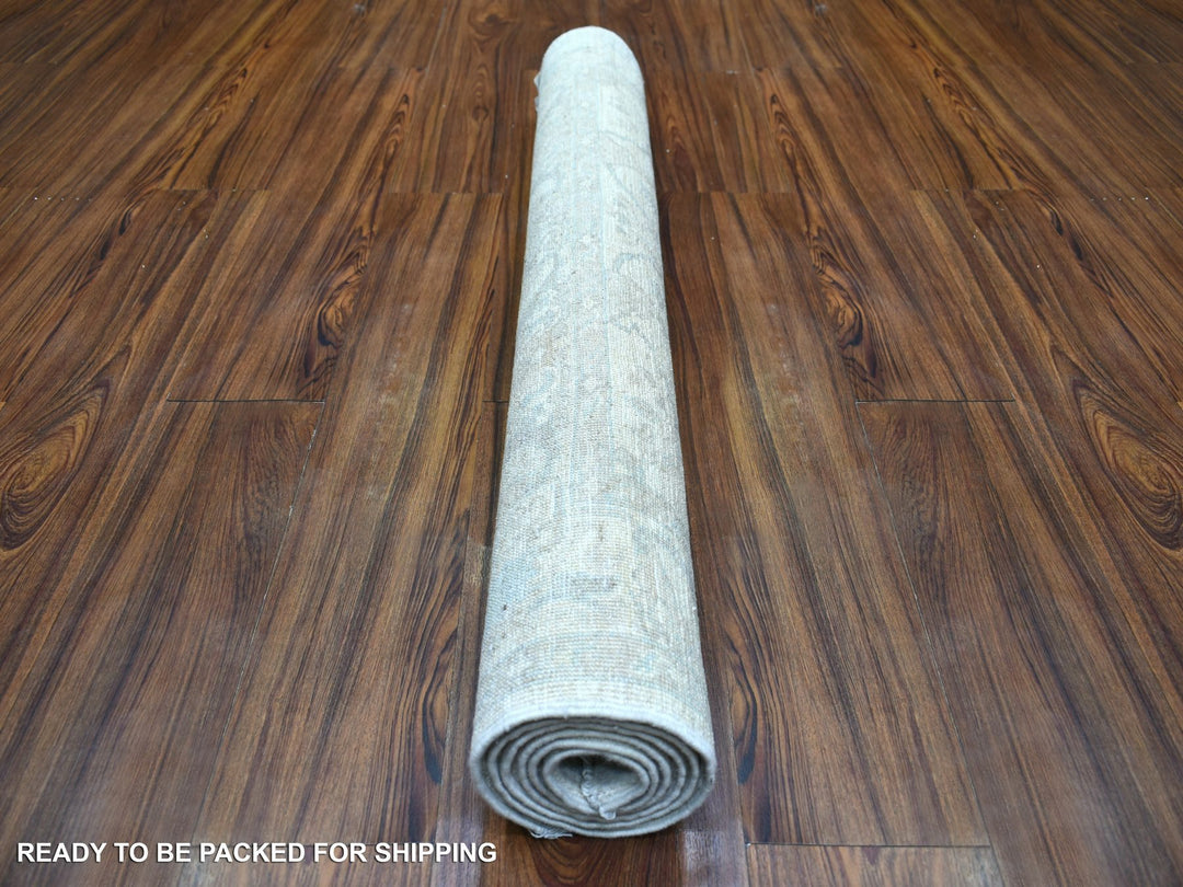 3'9" x 6'0" New Hand Knotted Ivory Wool Rectangle Oriental Rug - MOA10271566