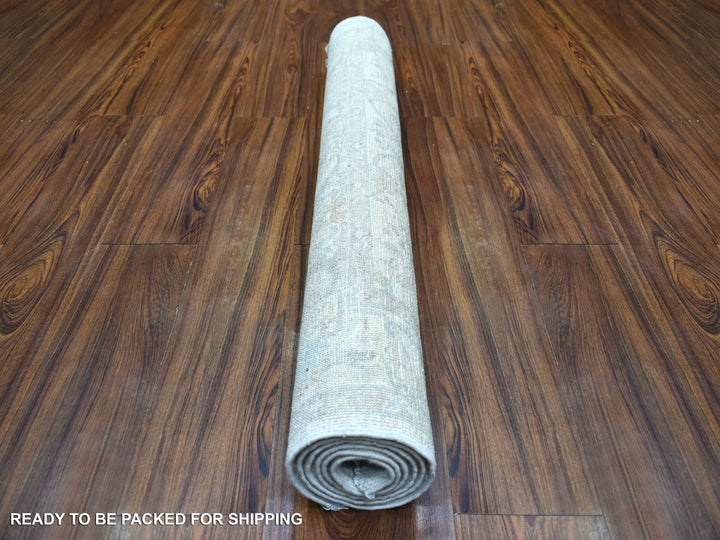 3'9" x 6'0" New Hand Knotted Ivory Wool Rectangle Oriental Rug - MOA10271566