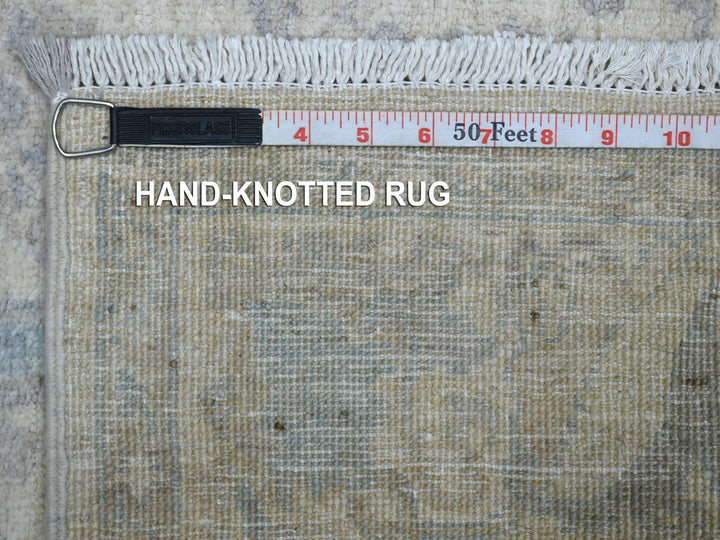 3'9" x 6'0" New Hand Knotted Ivory Wool Rectangle Oriental Rug - MOA10271566