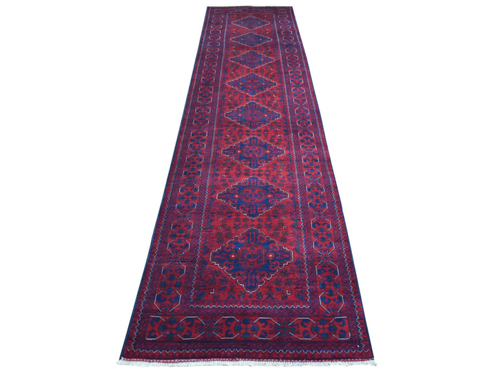 2'9" x 12'5" New Hand Knotted Red Wool Runner Oriental Rug - MOA10271568