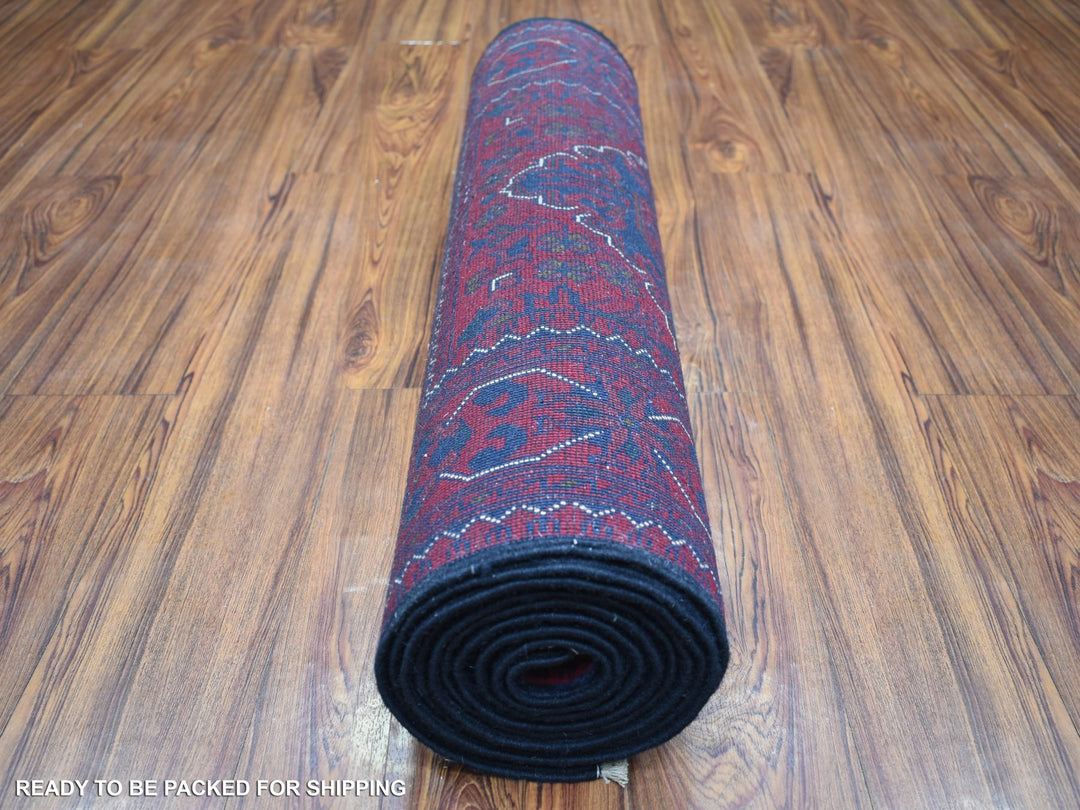 2'9" x 12'5" New Hand Knotted Red Wool Runner Oriental Rug - MOA10271568