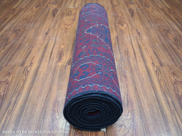 2'9" x 12'5" New Hand Knotted Red Wool Runner Oriental Rug - MOA10271568