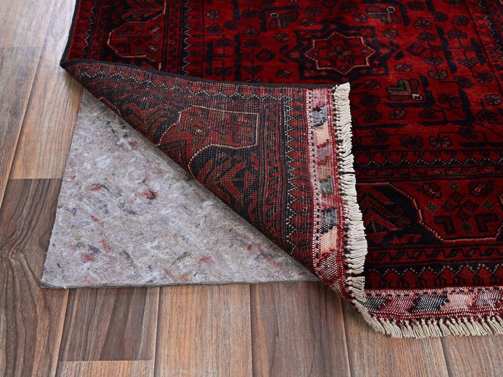2'7" x 3'10" New Hand Knotted Red Wool Rectangle Oriental Rug - MOA102715