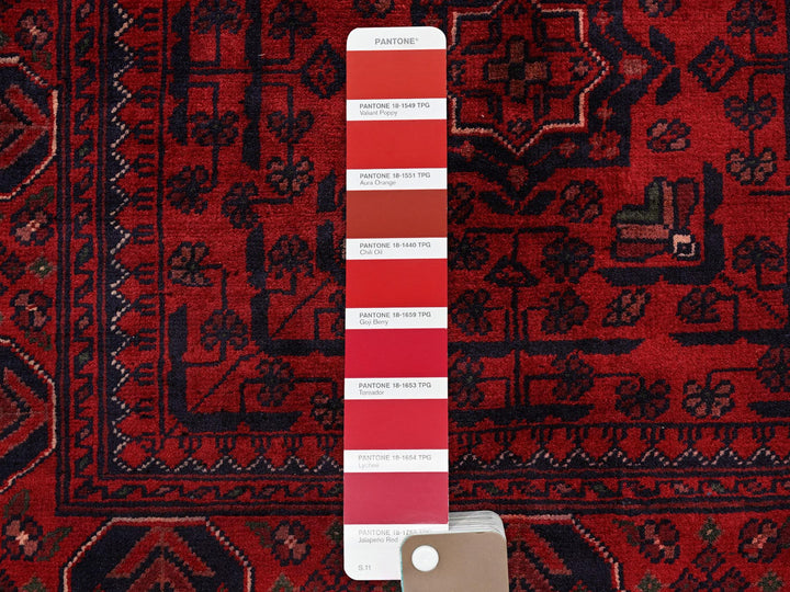 2'7" x 3'10" New Hand Knotted Red Wool Rectangle Oriental Rug - MOA102715