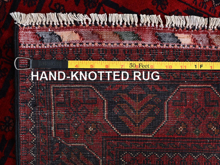 2'7" x 3'10" New Hand Knotted Red Wool Rectangle Oriental Rug - MOA102715
