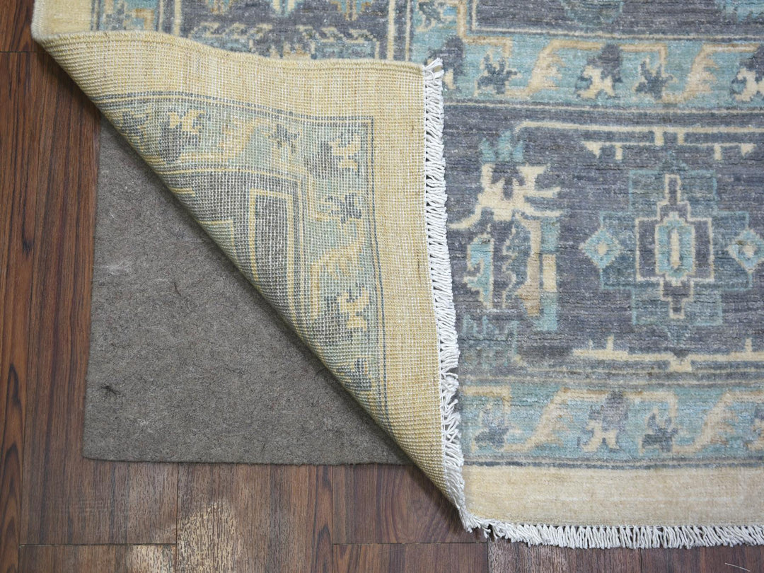 9'1" x 11'9" New Hand Knotted Ivory Wool Rectangle Oriental Rug - MOA10271619