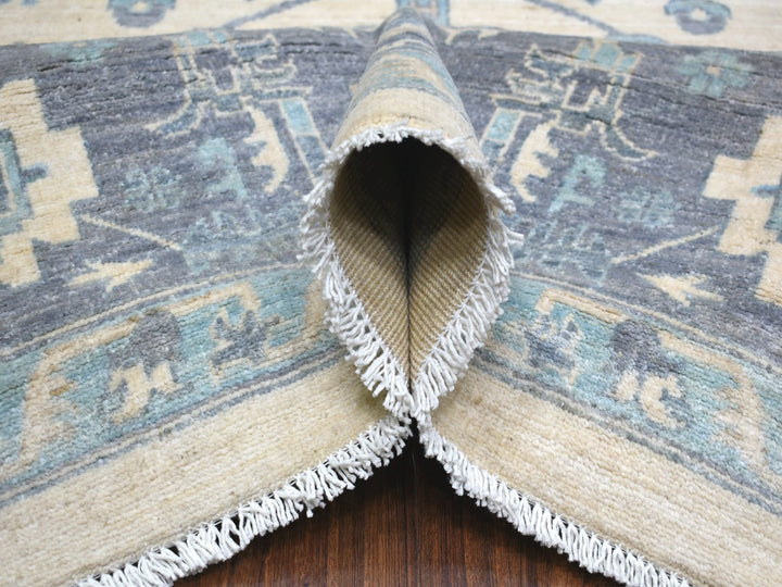 9'1" x 11'9" New Hand Knotted Ivory Wool Rectangle Oriental Rug - MOA10271619