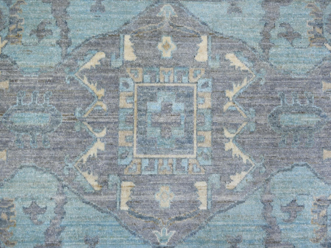 9'1" x 11'9" New Hand Knotted Ivory Wool Rectangle Oriental Rug - MOA10271619