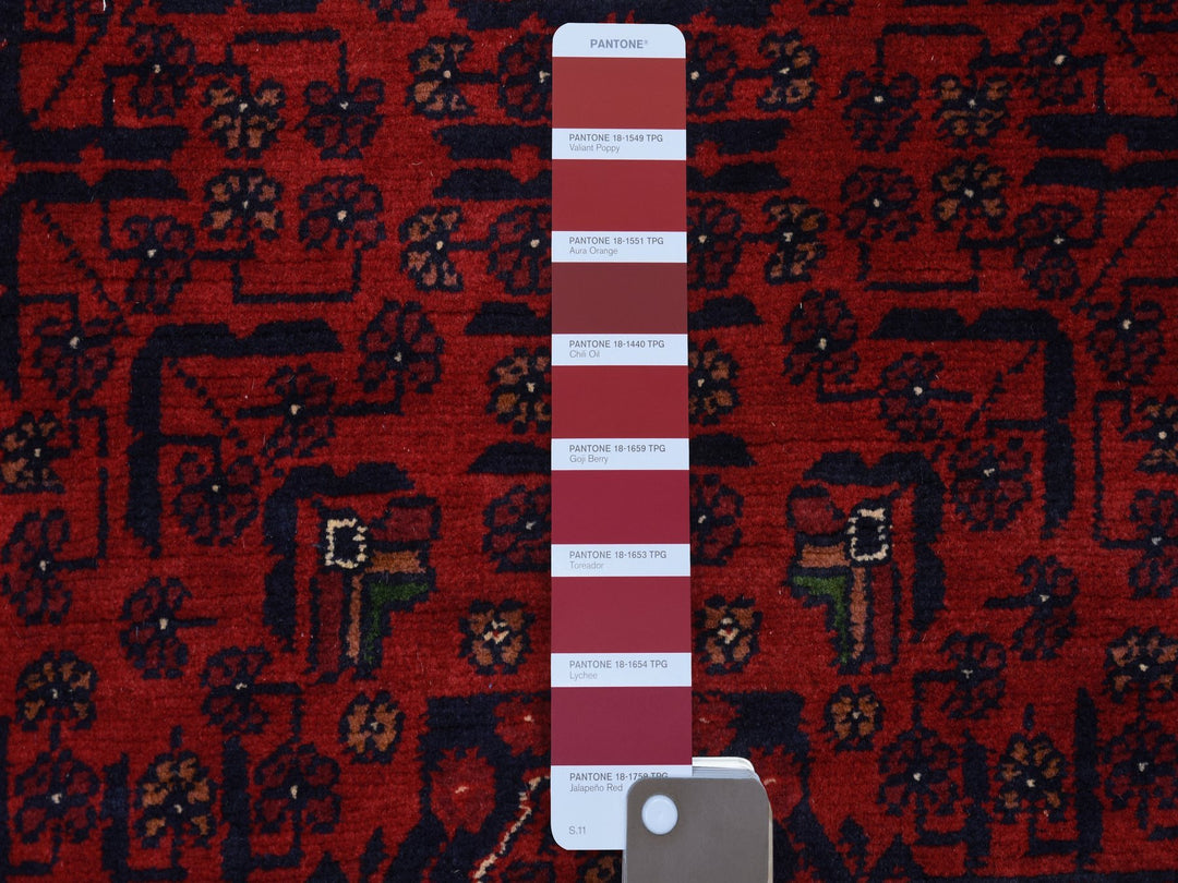 2'10" x 9'9" New Hand Knotted Red Wool Runner Oriental Rug - MOA10271698
