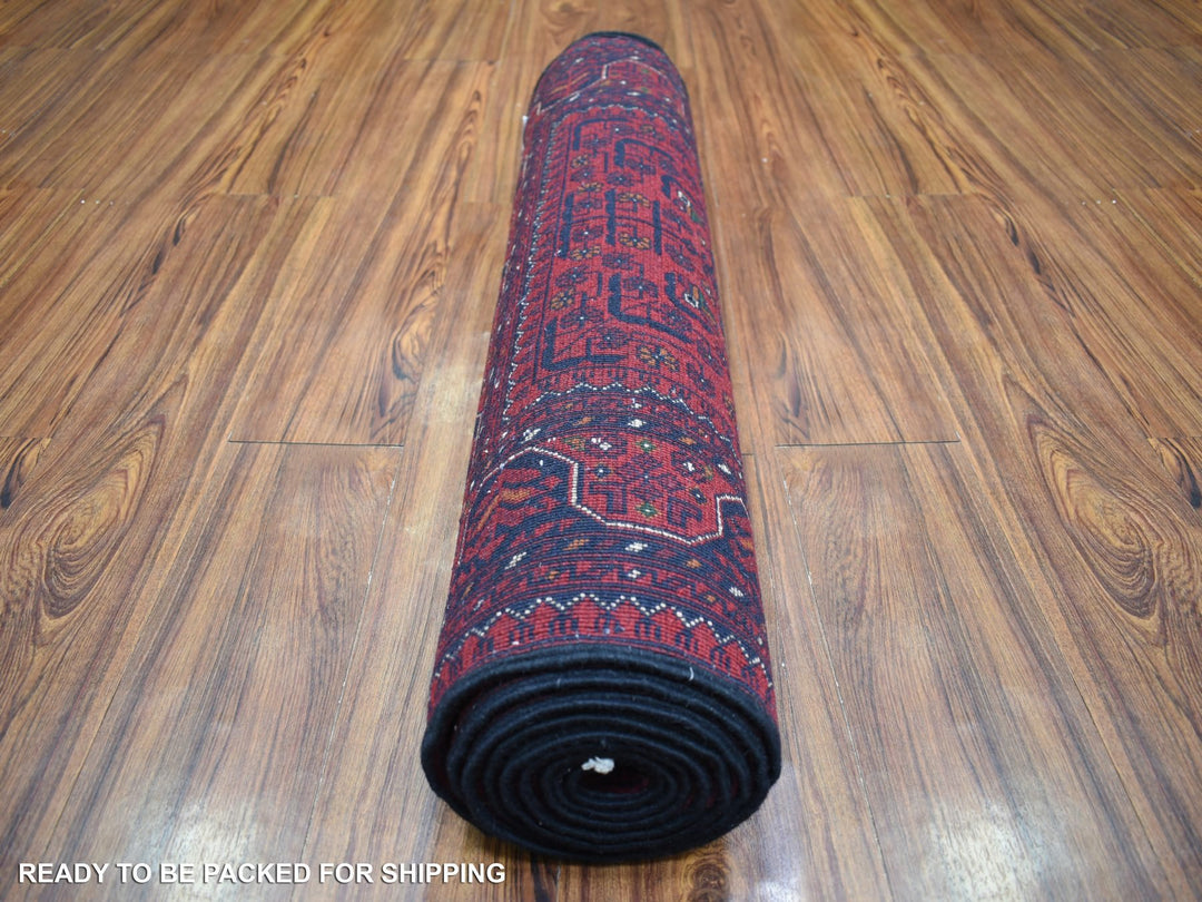 2'10" x 9'9" New Hand Knotted Red Wool Runner Oriental Rug - MOA10271698