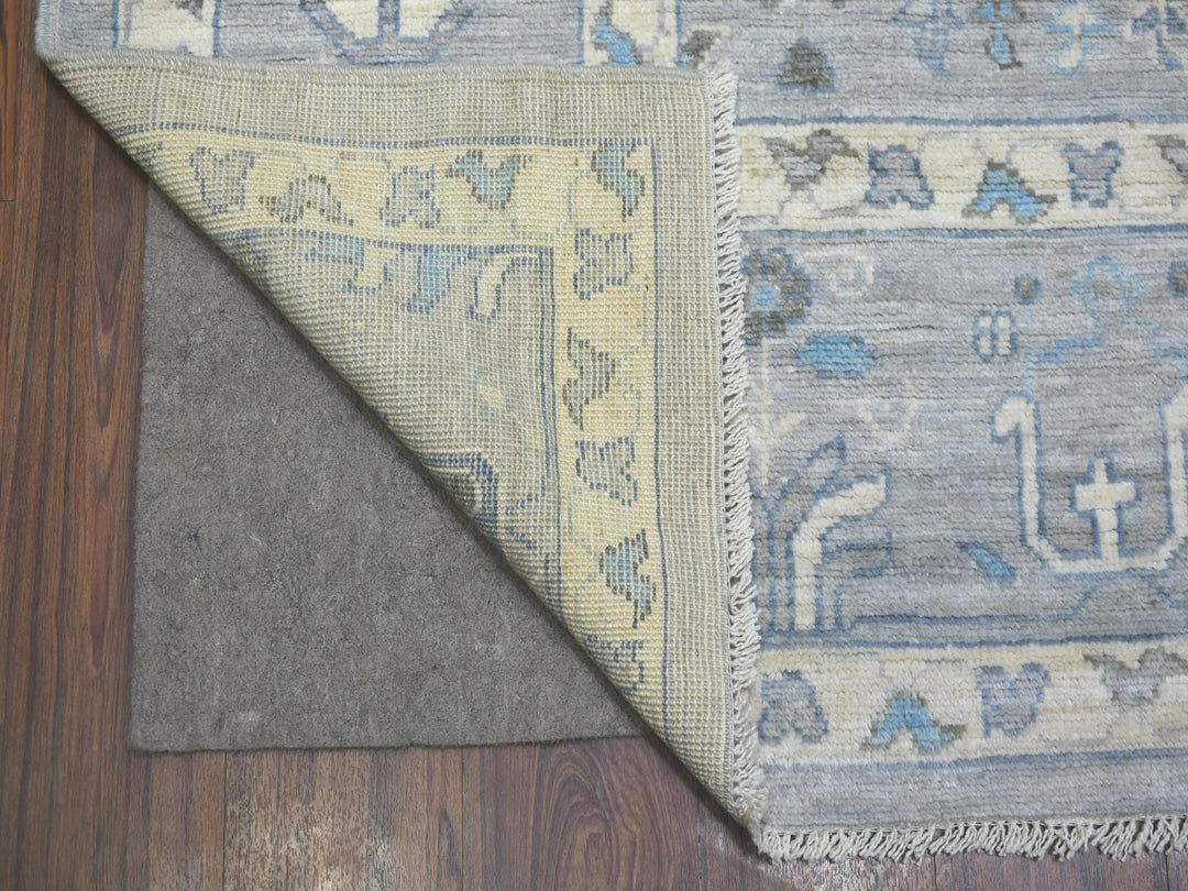 8'2" x 9'10" New Hand Knotted Grey Wool Rectangle Oriental Rug - MOA10271708