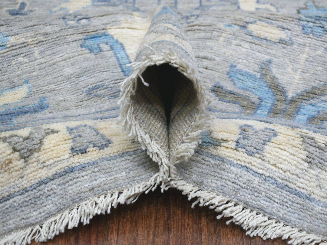 8'2" x 9'10" New Hand Knotted Grey Wool Rectangle Oriental Rug - MOA10271708