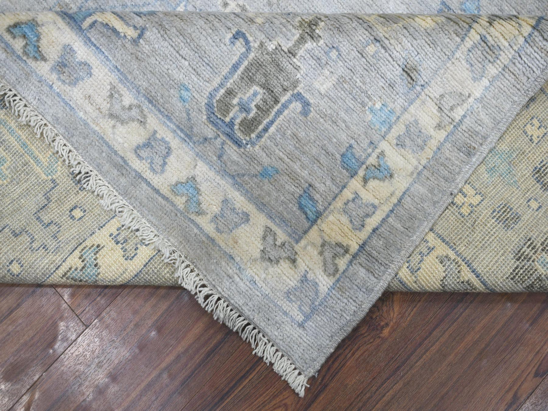8'2" x 9'10" New Hand Knotted Grey Wool Rectangle Oriental Rug - MOA10271708