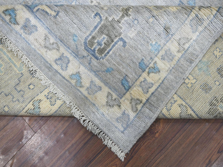 8'2" x 9'10" New Hand Knotted Grey Wool Rectangle Oriental Rug - MOA10271708
