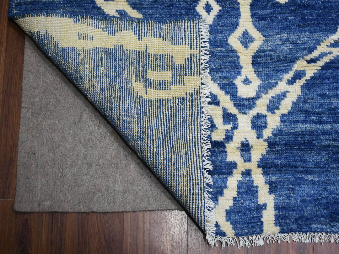 12'3" x 14'3" New Hand Knotted Blue Wool Rectangle Oriental Rug - MOA10271714