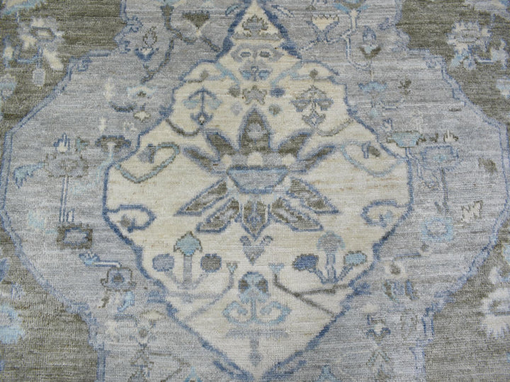 8'0" x 9'9" New Hand Knotted Brown Wool Rectangle Oriental Rug - MOA10271725